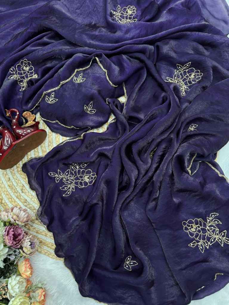 SOFT SPACE SILK KATDANA ANE PEARLS HANDWORK SAREE AT WHOLESALE PRICE