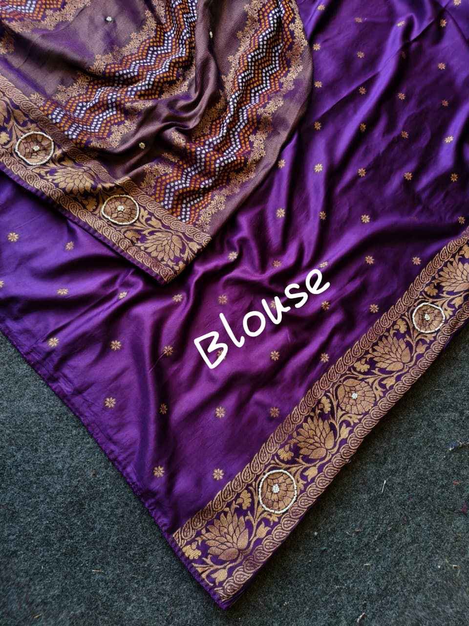 TISSUE RUSSIAN SILK MEENAKARI BANDHEJ WEAVING KHATLI WORK SAREE AT WHOLESALE PRICE
