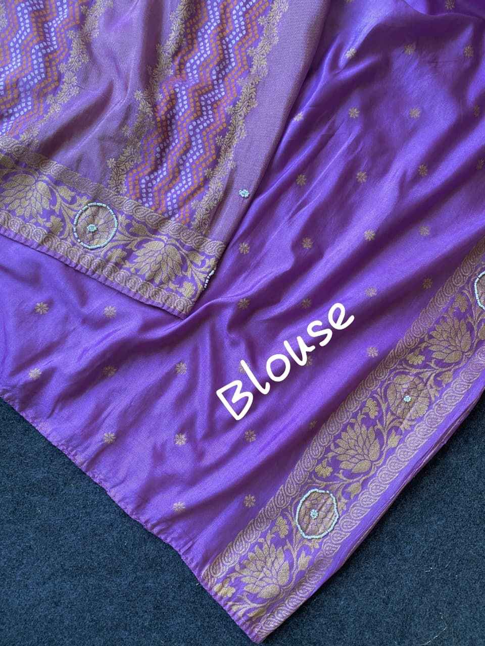 TISSUE RUSSIAN SILK MEENAKARI BANDHEJ WEAVING KHATLI WORK SAREE AT WHOLESALE PRICE