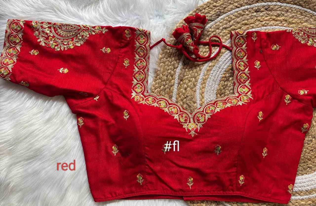 VICHITRA SILK EMBROIDERY ZARI N SEQUENCE WORK BRIDAL BLOUSE AT WHOLESALE PRICE