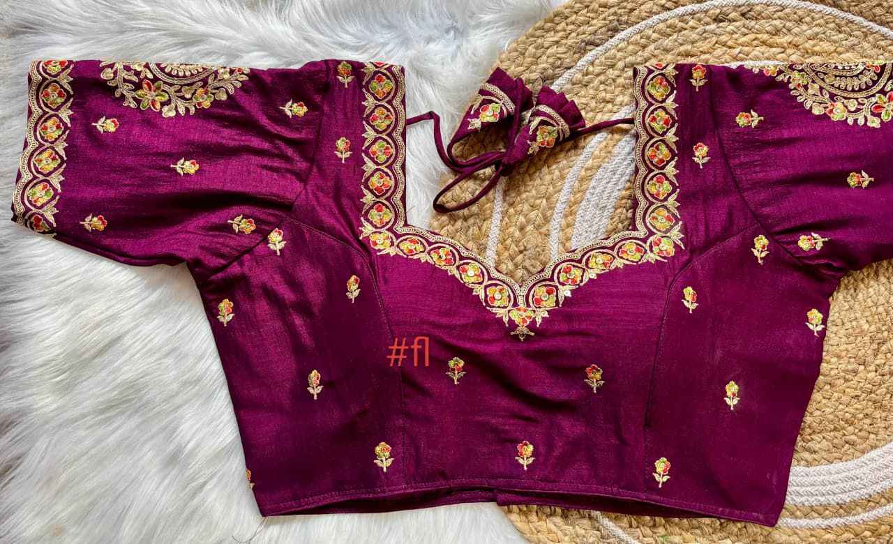 VICHITRA SILK EMBROIDERY ZARI N SEQUENCE WORK BRIDAL BLOUSE AT WHOLESALE PRICE