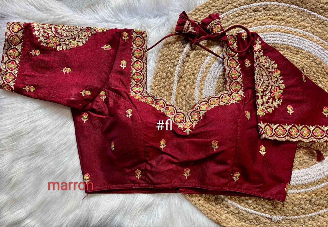 VICHITRA SILK EMBROIDERY ZARI N SEQUENCE WORK BRIDAL BLOUSE AT WHOLESALE PRICE