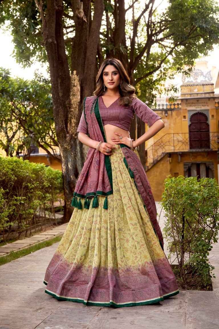 VICHITRA SILK PRINTED LEHENGA CHOLI AT WHOLESALE PRICE