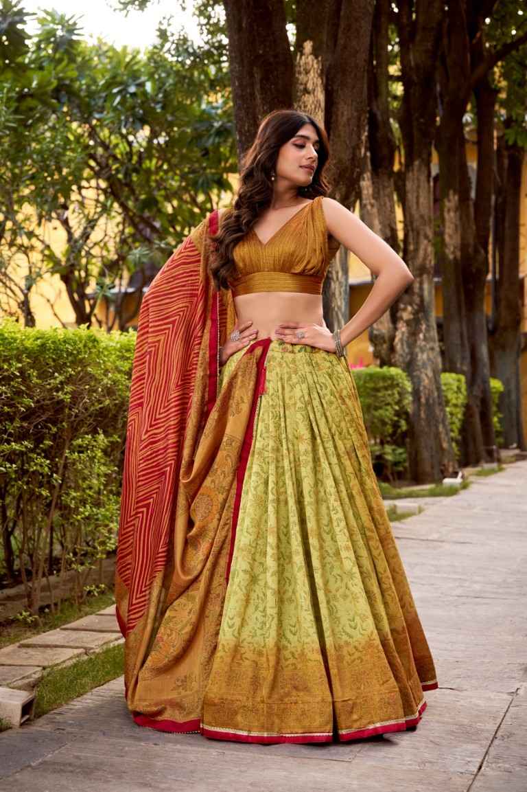 VICHITRA SILK PRINTED LEHENGA CHOLI AT WHOLESALE PRICE