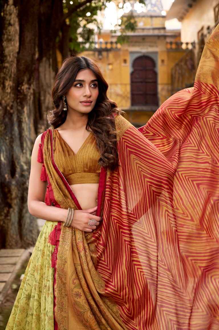 VICHITRA SILK PRINTED LEHENGA CHOLI AT WHOLESALE PRICE