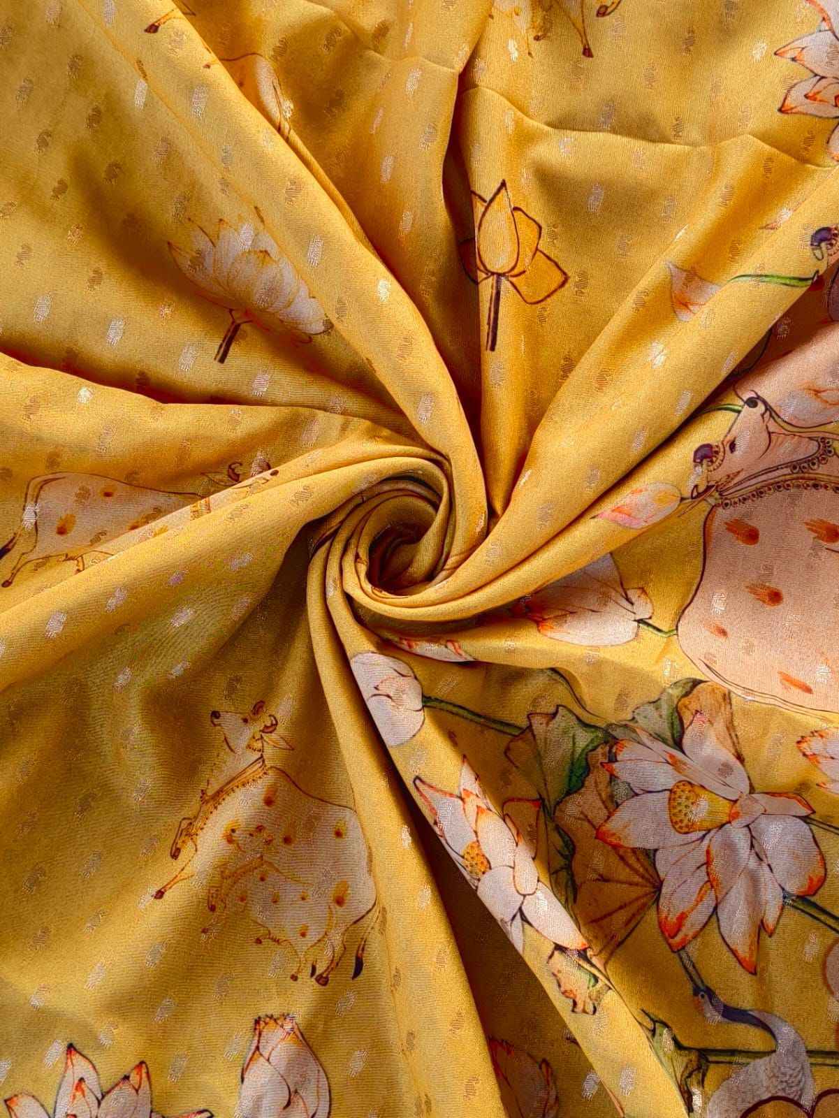 VISCOSE GEORGETTE WEAVING DIGITAL PRINT SAREE AT WHOLESALE PRICE  