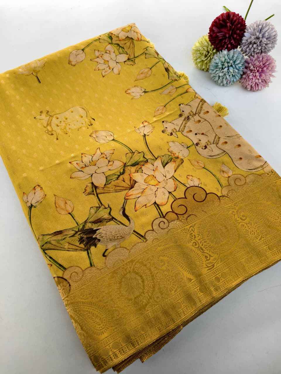 VISCOSE GEORGETTE WEAVING DIGITAL PRINT SAREE AT WHOLESALE PRICE  