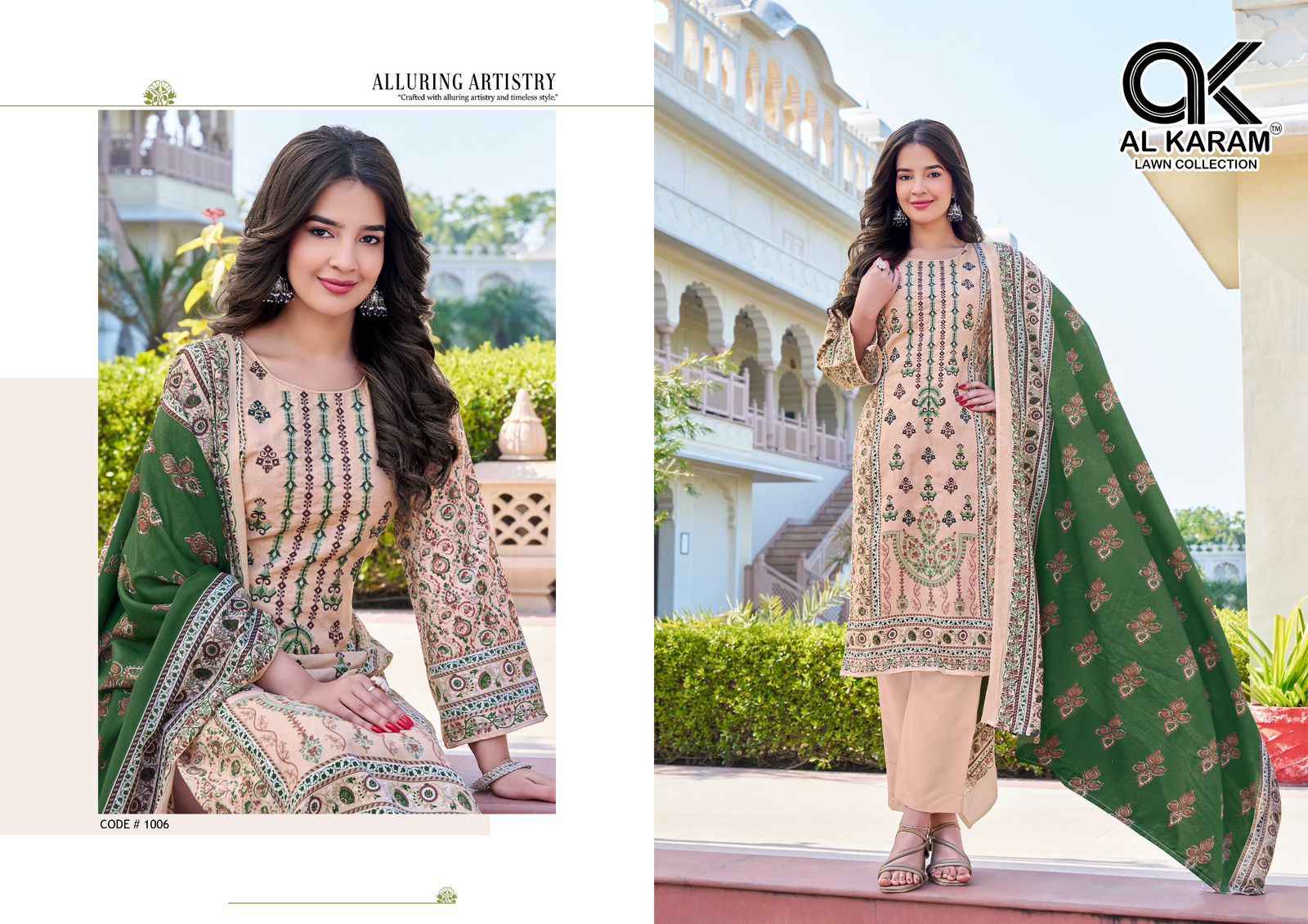 AL KARAM SHEZLIN HEAVY RAYON WITH SELF EMBROIDERY WORK DRESS MATERIAL AT WHOLESALE PRICE