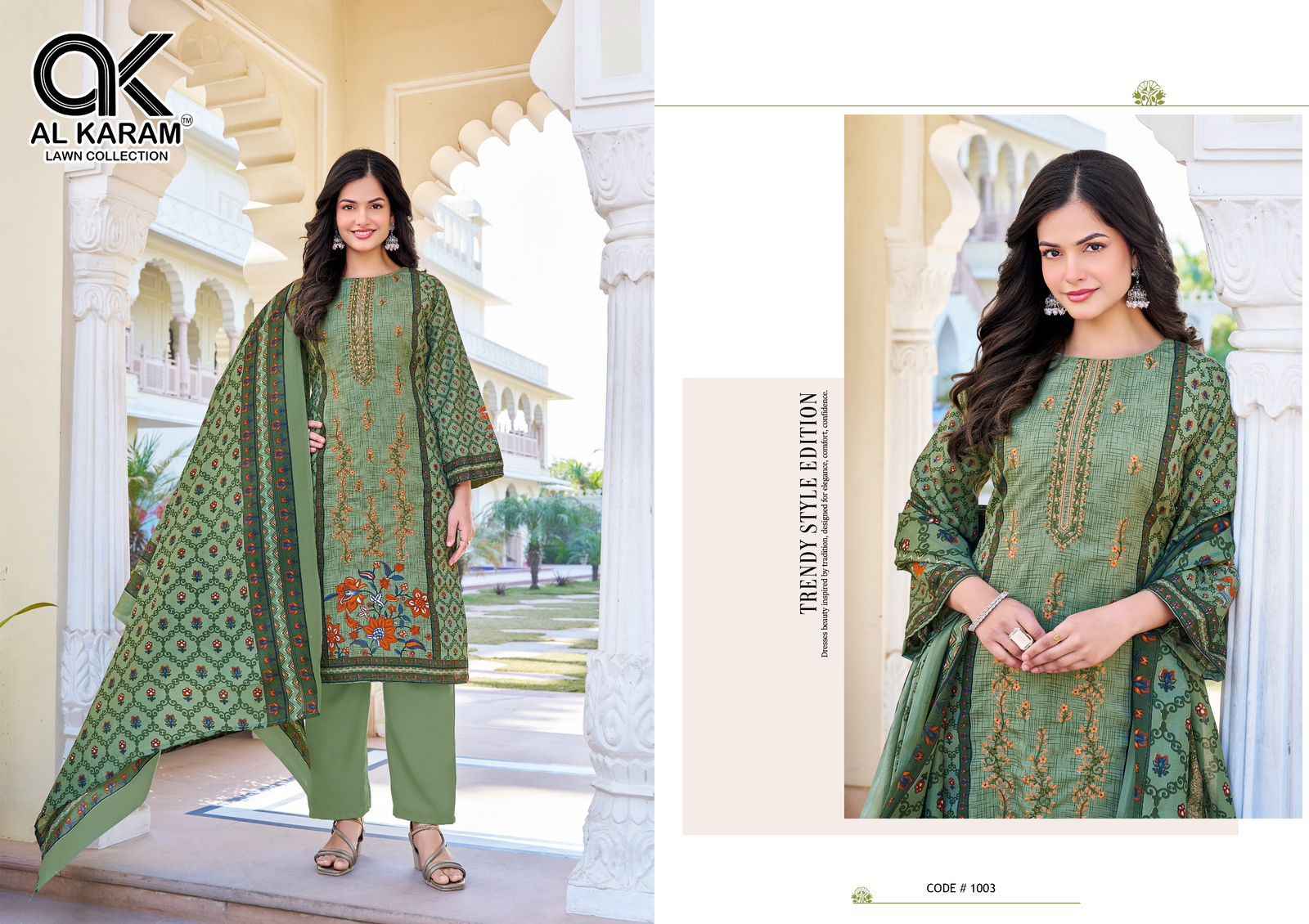 AL KARAM SHEZLIN HEAVY RAYON WITH SELF EMBROIDERY WORK DRESS MATERIAL AT WHOLESALE PRICE