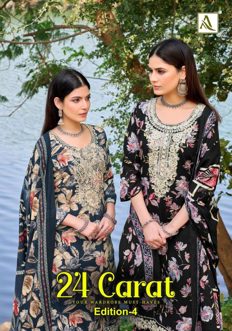ALOK 24 CARAT VOL-4 PURE VISCOSE REYON DRESS MATERIAL AT WHOLESALE PRICE