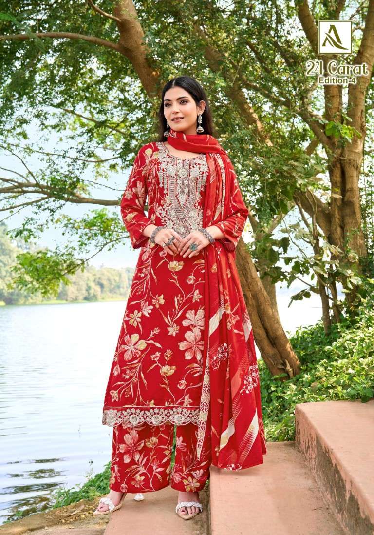 ALOK 24 CARAT VOL-4 PURE VISCOSE REYON DRESS MATERIAL AT WHOLESALE PRICE