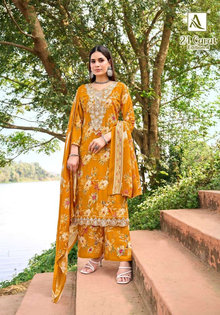 ALOK 24 CARAT VOL-4 PURE VISCOSE REYON DRESS MATERIAL AT WHOLESALE PRICE