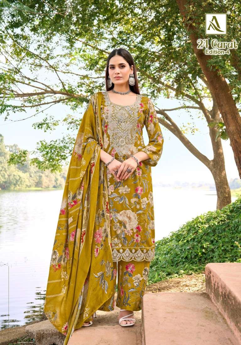 ALOK 24 CARAT VOL-4 PURE VISCOSE REYON DRESS MATERIAL AT WHOLESALE PRICE