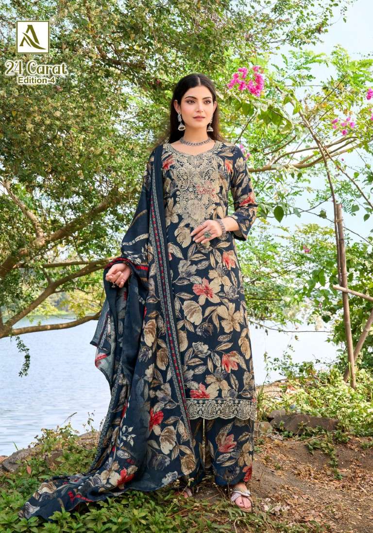 ALOK 24 CARAT VOL-4 PURE VISCOSE REYON DRESS MATERIAL AT WHOLESALE PRICE
