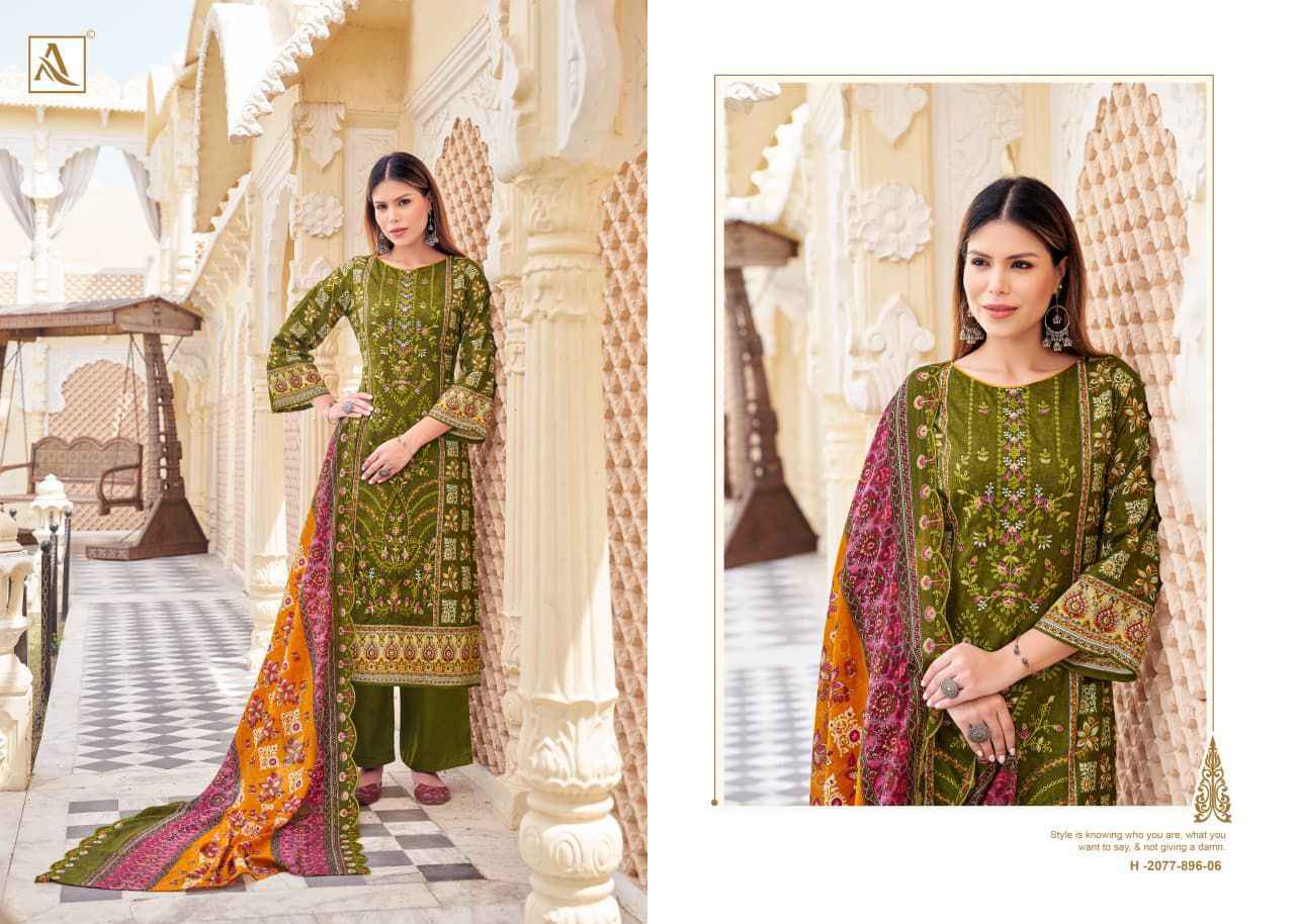 ALOK BIN SAEED VOL-12 PURE CAMBRIC COTTON PAKISTANI PRINT WITH FANCY EMBROIDERY DRESS MATERIAL