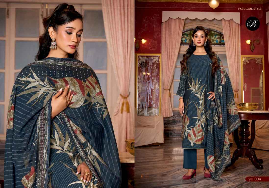 BELLIZA PARNIKA PURE MODEL VISCOSE MUSLIN FOIL PRINT DRESS MATERIAL AT WHOLESALE PRICE 