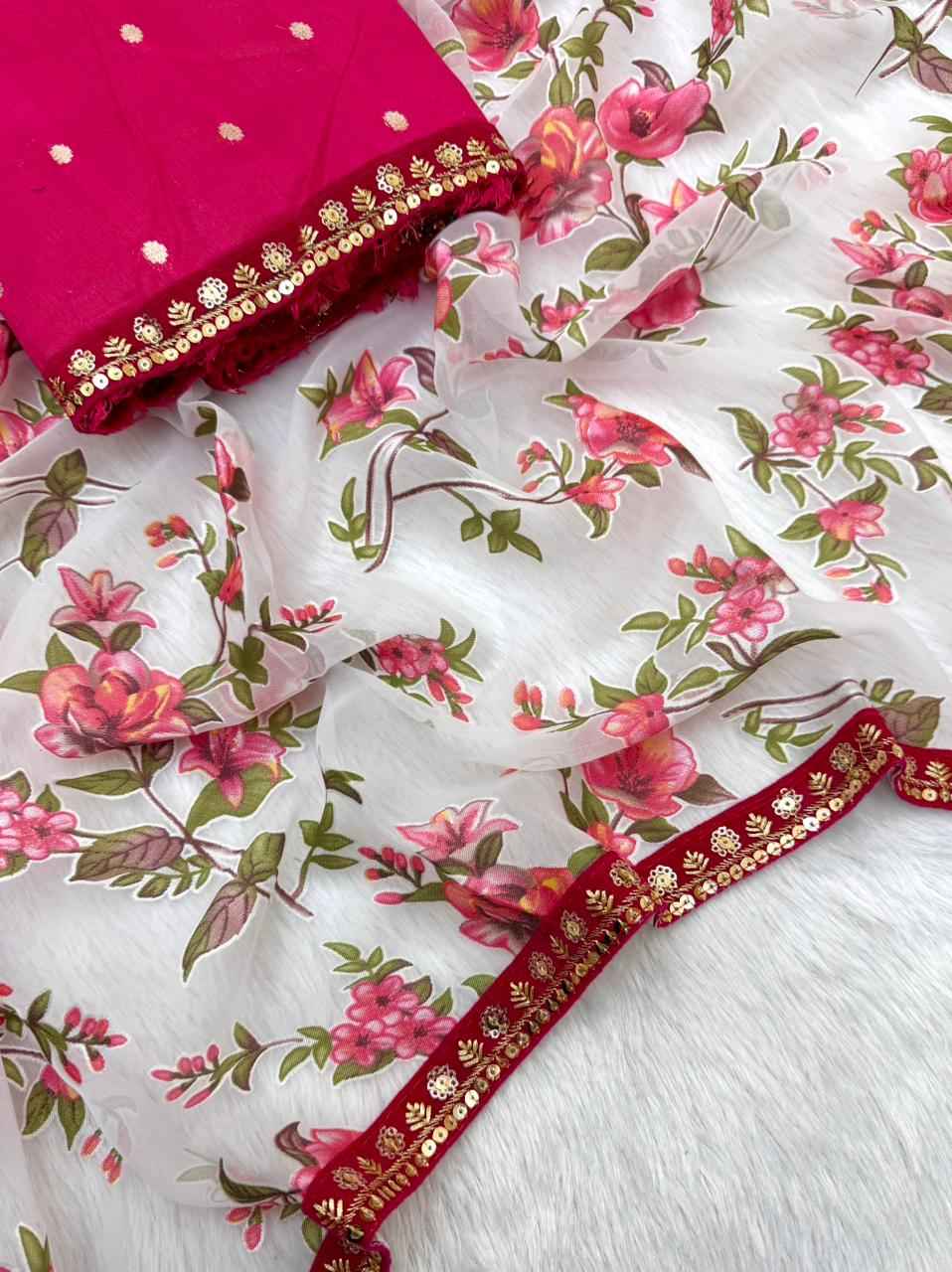 BRASOO SILK ATTRACTIVE B PRINT DIAMOND WORK SAREE AT WHOLESALE PRICE