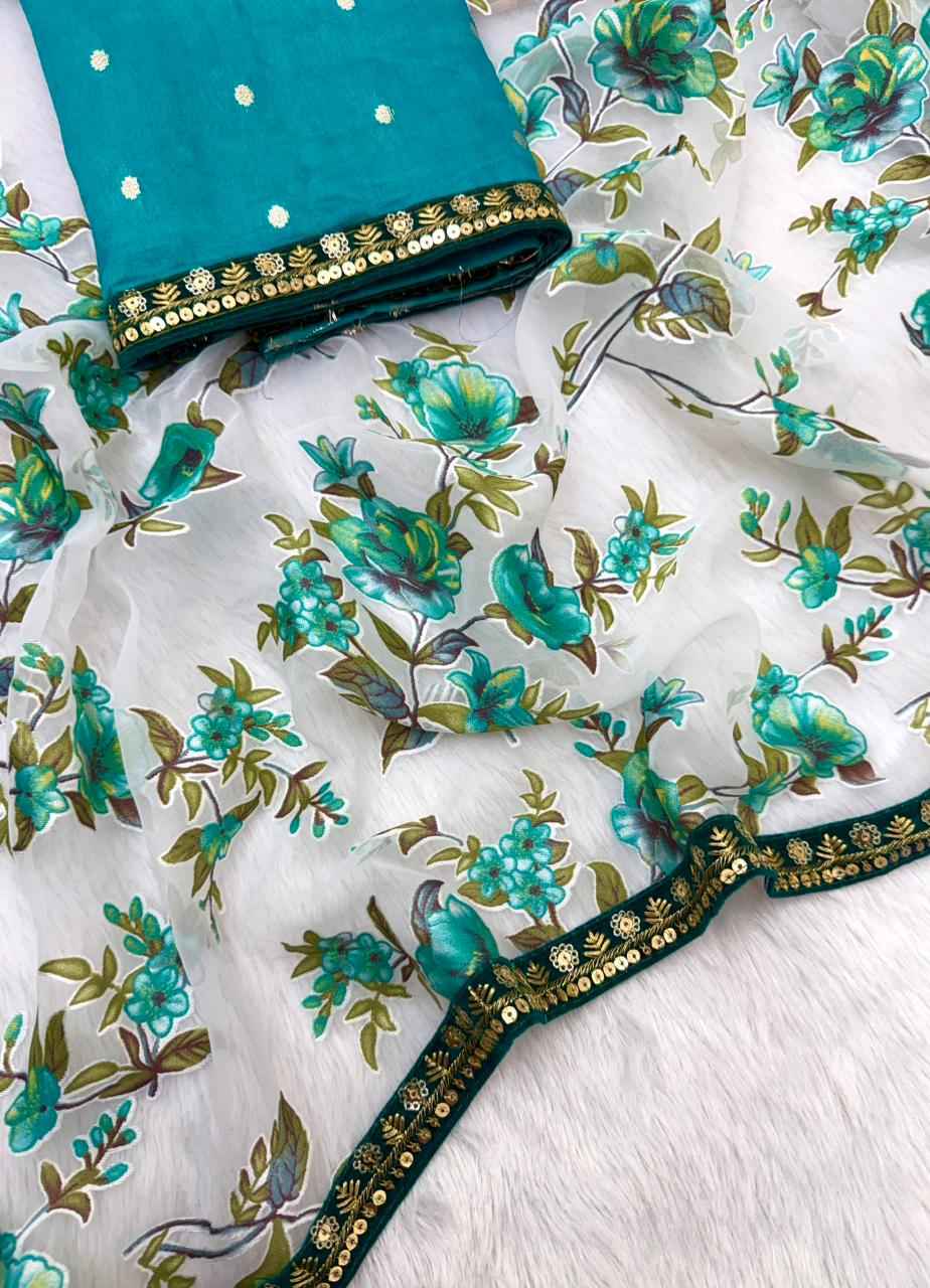 BRASOO SILK ATTRACTIVE B PRINT DIAMOND WORK SAREE AT WHOLESALE PRICE