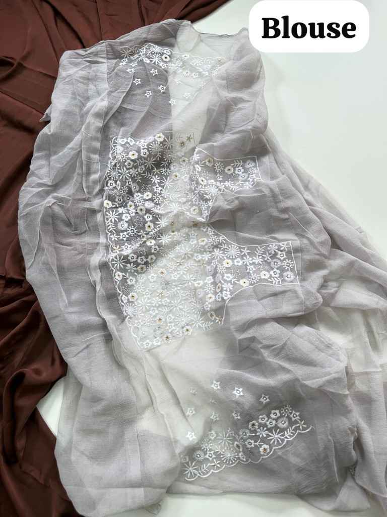 CHIFFON GEORGETTE EMBROIDERY THREAD WORK SAREE AT WHOLESALE PRICE