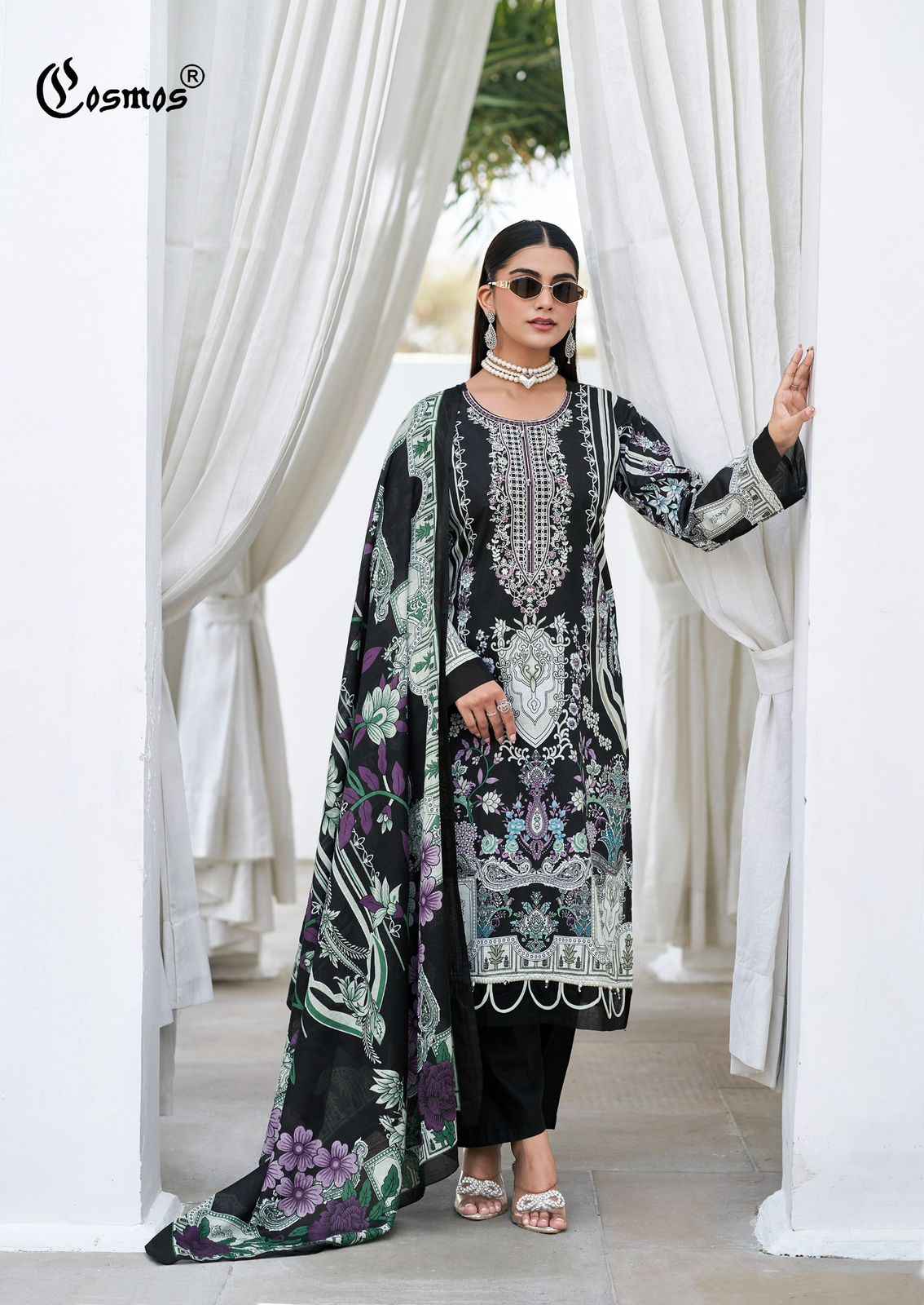 COSMOS BLISS EMBROIDERY LAWN VOL-3 LAWN COTTON DRESS MATERIAL AT WHOLESALE PRICE