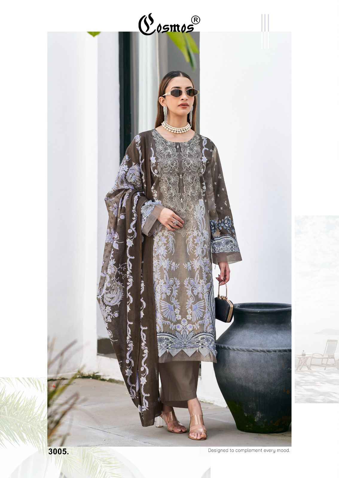 COSMOS BLISS EMBROIDERY LAWN VOL-3 LAWN COTTON DRESS MATERIAL AT WHOLESALE PRICE