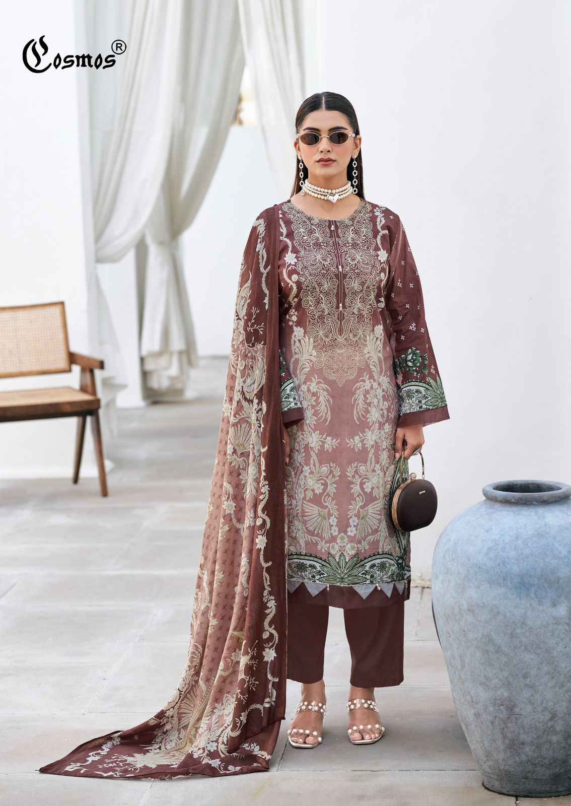 COSMOS BLISS EMBROIDERY LAWN VOL-3 LAWN COTTON DRESS MATERIAL AT WHOLESALE PRICE