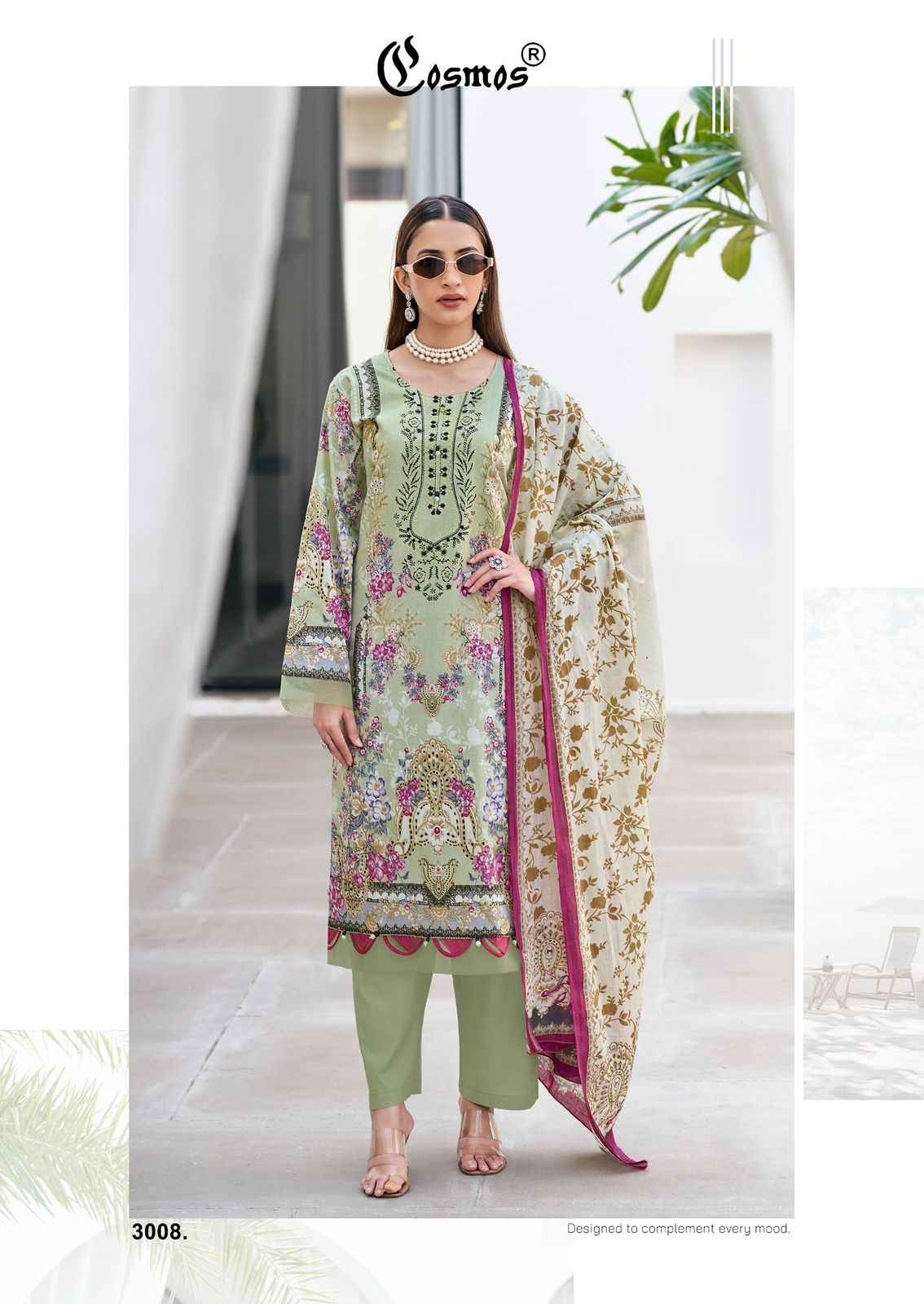 COSMOS BLISS EMBROIDERY LAWN VOL-3 LAWN COTTON DRESS MATERIAL AT WHOLESALE PRICE