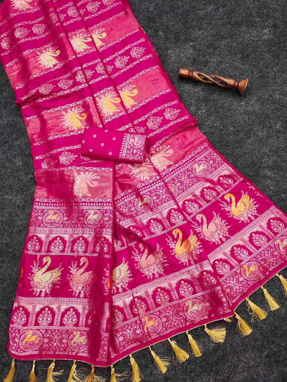 KHADI CREPE TISSUE PAITHANI SILK ZARI WEAVING SAREE AT WHOLESALE PRICE