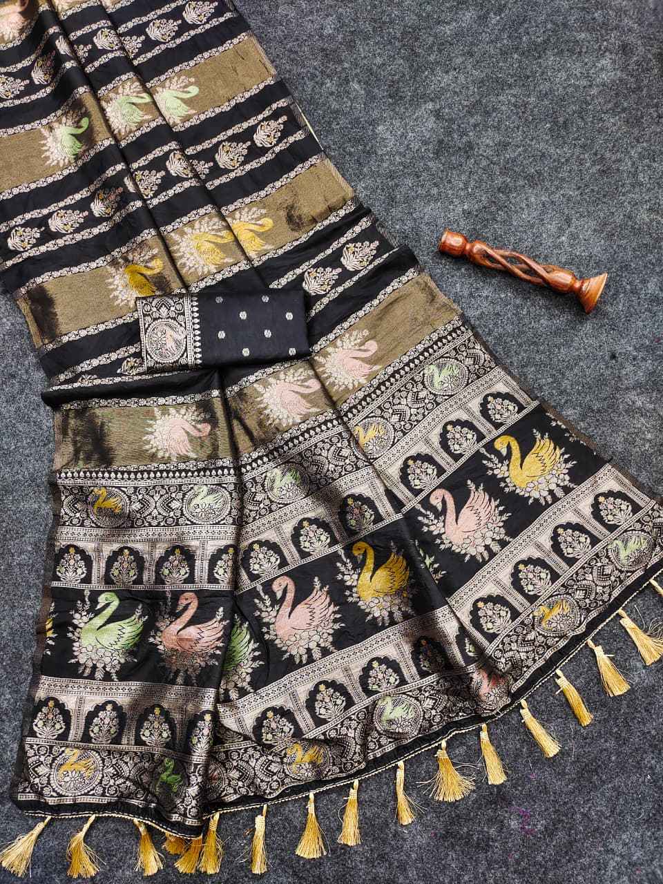 KHADI CREPE TISSUE PAITHANI SILK ZARI WEAVING SAREE AT WHOLESALE PRICE