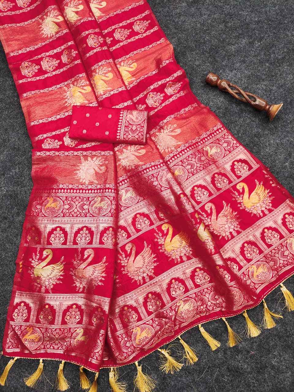 KHADI CREPE TISSUE PAITHANI SILK ZARI WEAVING SAREE AT WHOLESALE PRICE