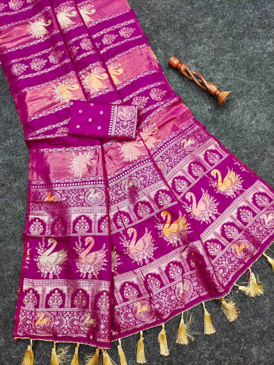 KHADI CREPE TISSUE PAITHANI SILK ZARI WEAVING SAREE AT WHOLESALE PRICE