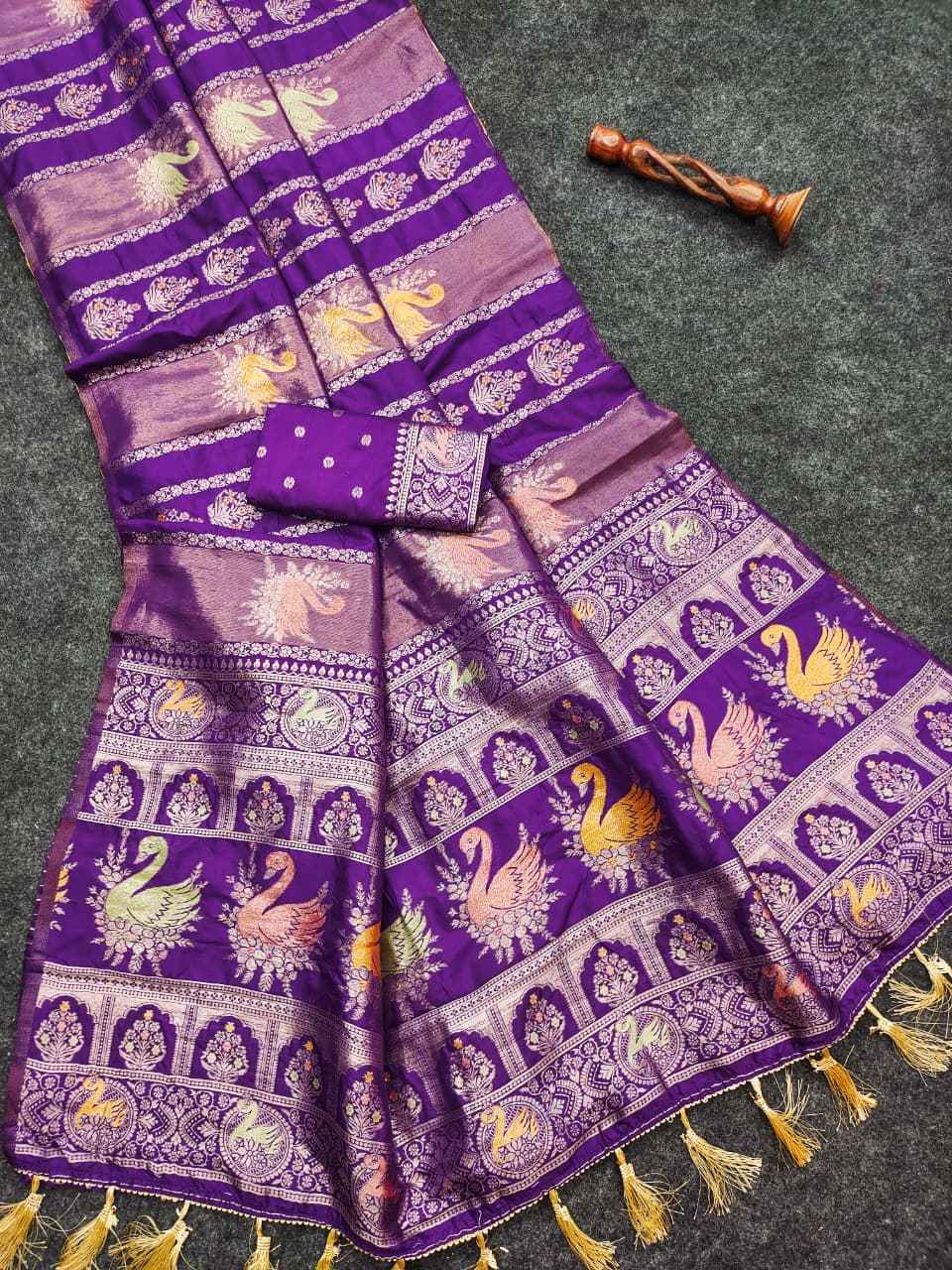 KHADI CREPE TISSUE PAITHANI SILK ZARI WEAVING SAREE AT WHOLESALE PRICE