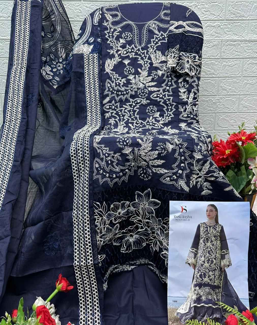 DEEPSY RANGRASIYA VOL-3 PURE COTTON PAKISTANI DRESS MATERIAL AT WHOLESALE PRICE