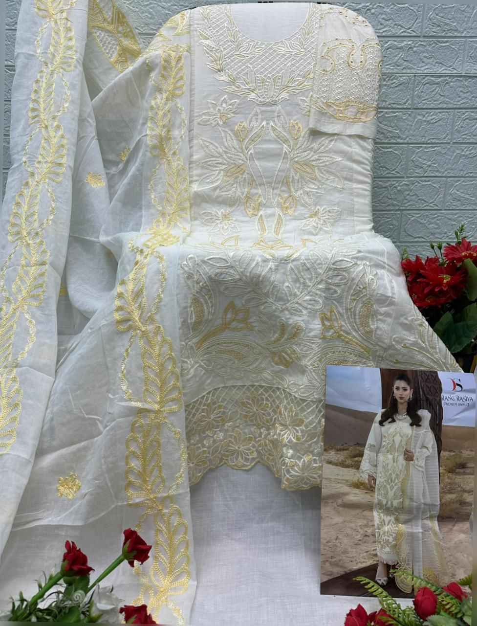 DEEPSY RANGRASIYA VOL-3 PURE COTTON PAKISTANI DRESS MATERIAL AT WHOLESALE PRICE