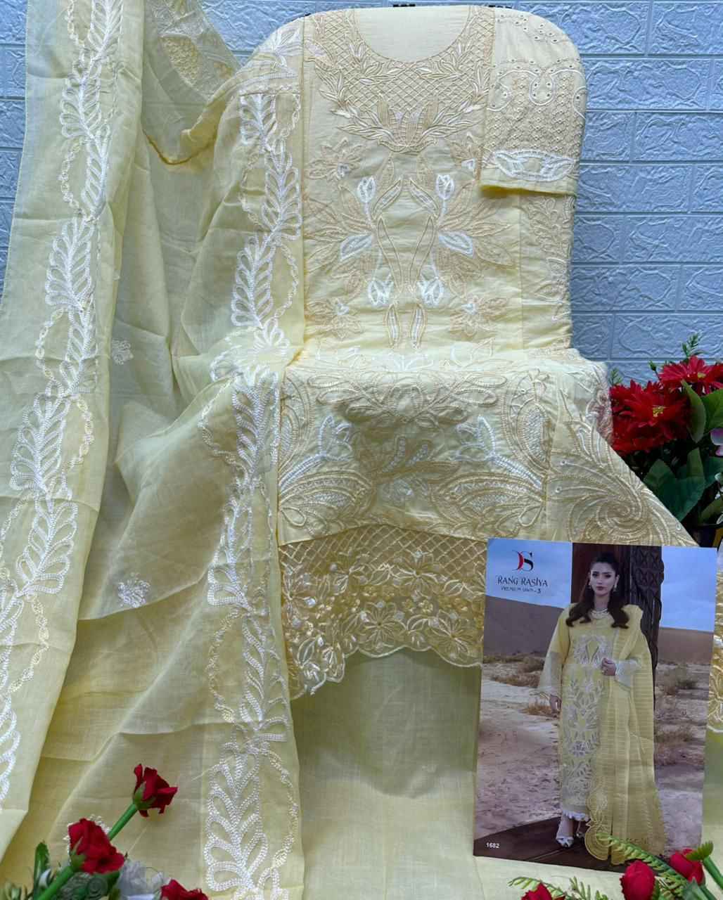 DEEPSY RANGRASIYA VOL-3 PURE COTTON PAKISTANI DRESS MATERIAL AT WHOLESALE PRICE