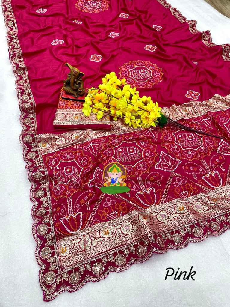 DOLA SILK MOTI HANDWORK ZARI WEAVING SAREE AT WHOLESALE PRICE