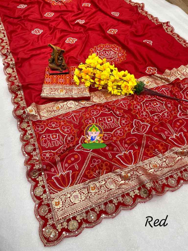 DOLA SILK MOTI HANDWORK ZARI WEAVING SAREE AT WHOLESALE PRICE