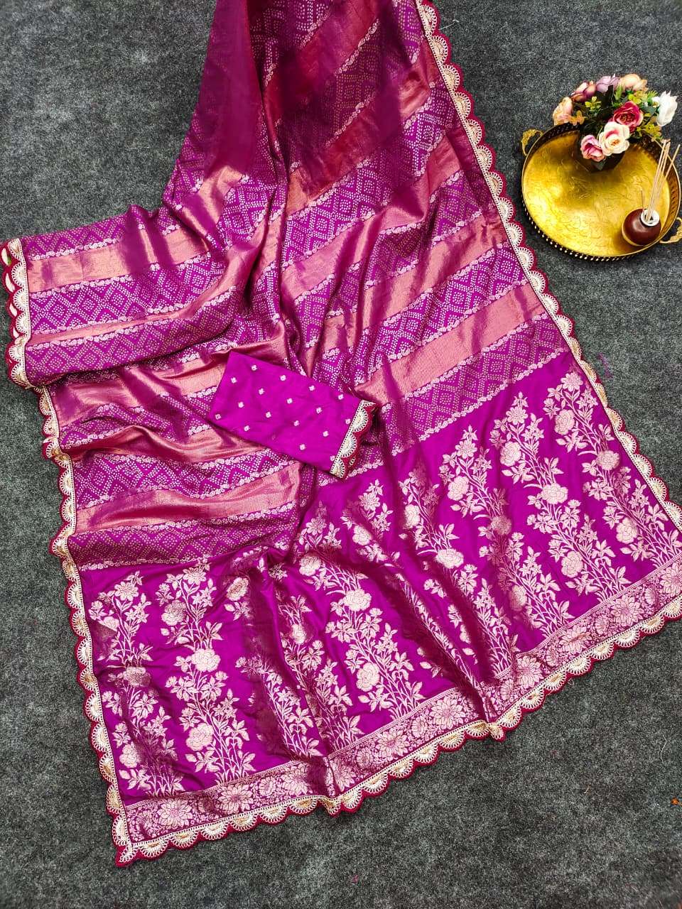DOLA SILK INTRICATE ZARI WEAVING SAREE AT WHOLESALE PRICE