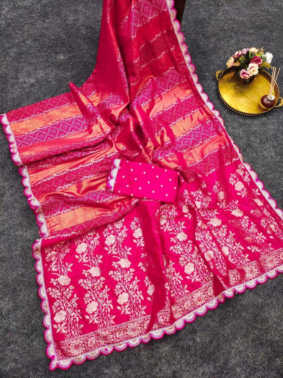 DOLA SILK INTRICATE ZARI WEAVING SAREE AT WHOLESALE PRICE