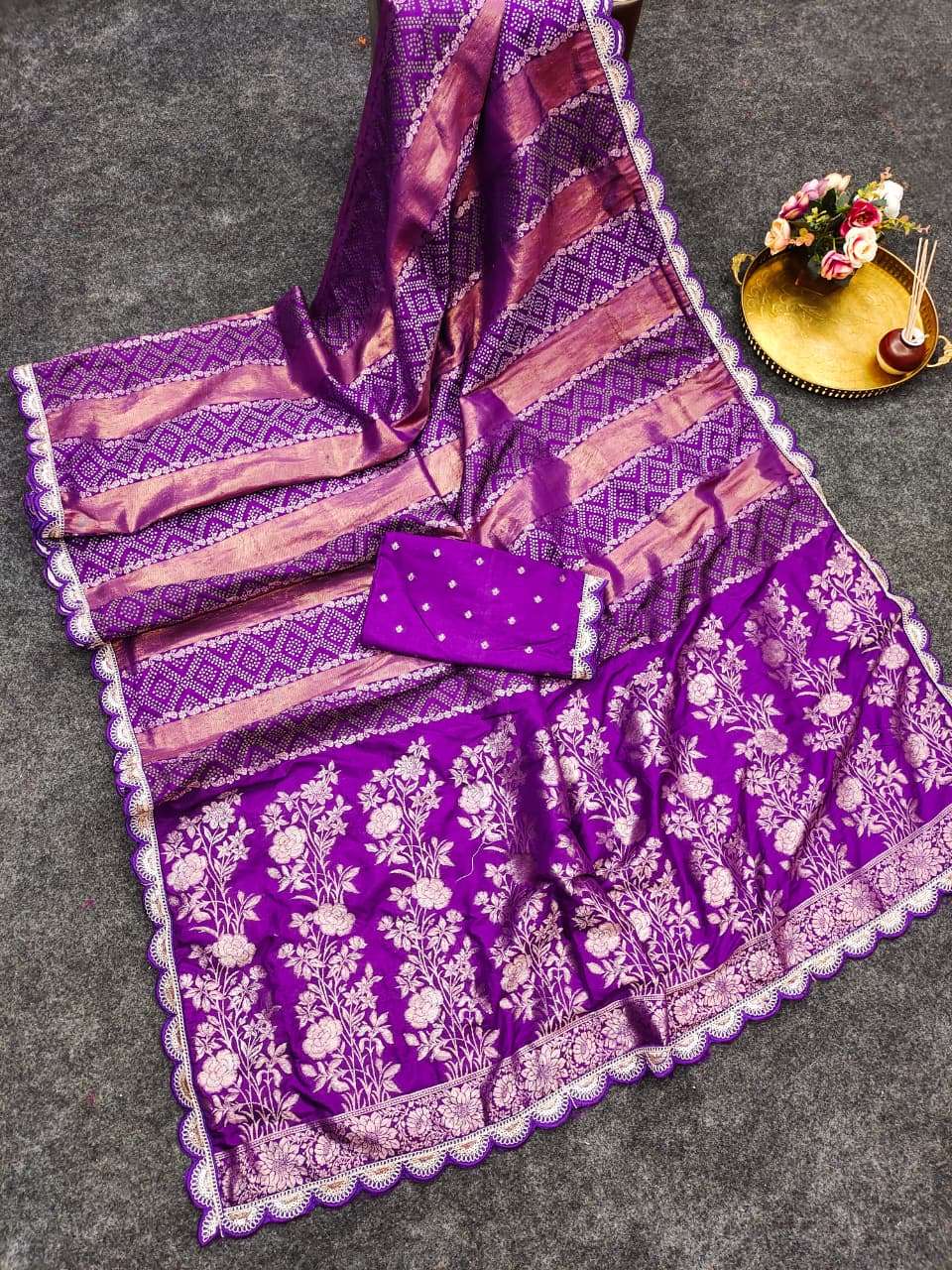 DOLA SILK INTRICATE ZARI WEAVING SAREE AT WHOLESALE PRICE