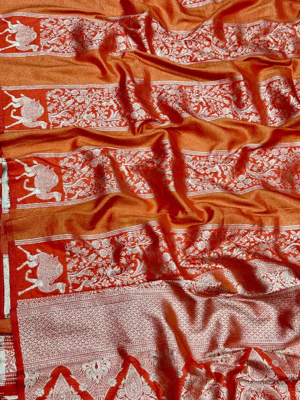 DOLA TISSUE KALAMKARI SILK JARI WOOVEN SAREE AT WHOLESALE PRICE