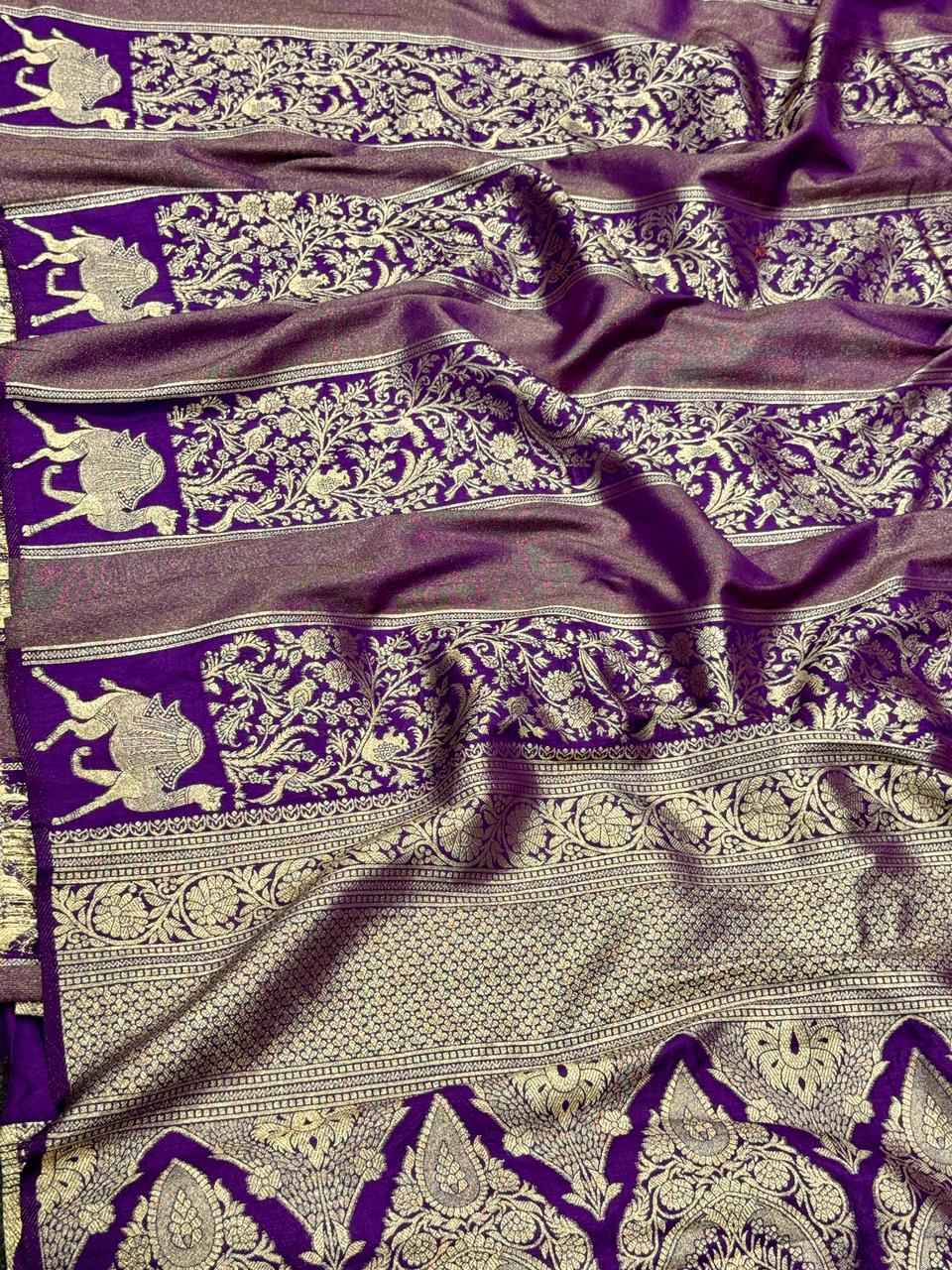 DOLA TISSUE KALAMKARI SILK JARI WOOVEN SAREE AT WHOLESALE PRICE