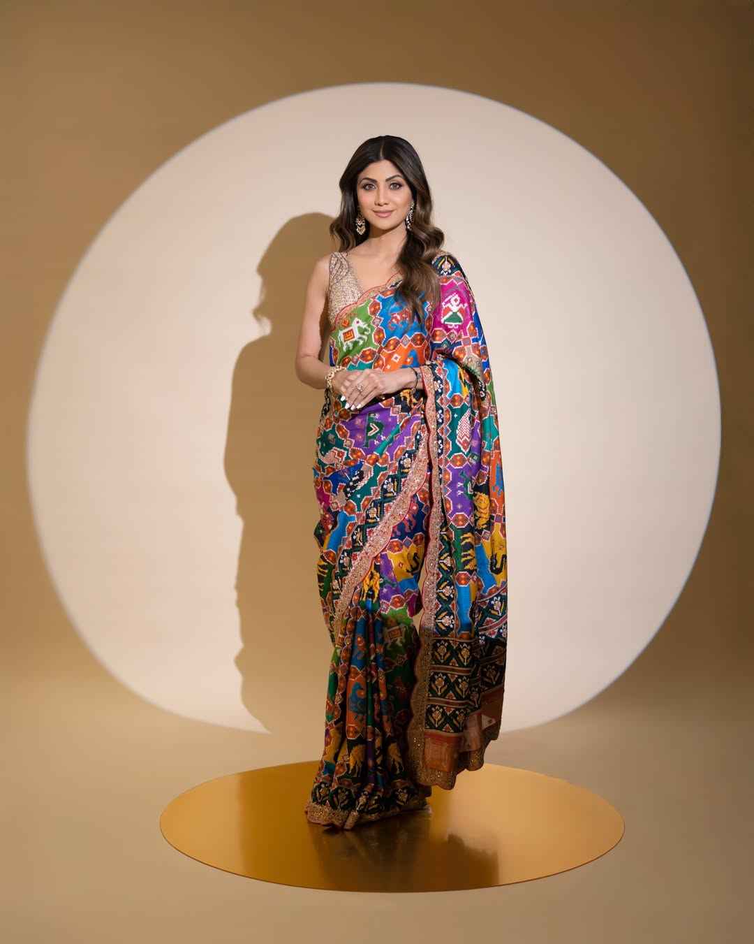 GEORGETTE PATOLA DIGITAL PRINT SWAROVSKI DIAMOND WORK SAREE AT WHOLESALE PRICE