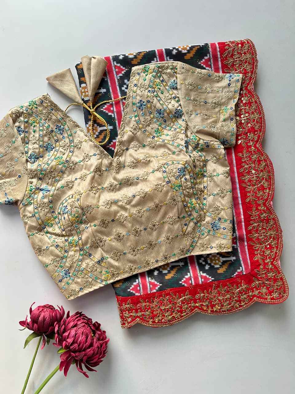 GEORGETTE PATOLA DIGITAL PRINT SWAROVSKI DIAMOND WORK SAREE AT WHOLESALE PRICE