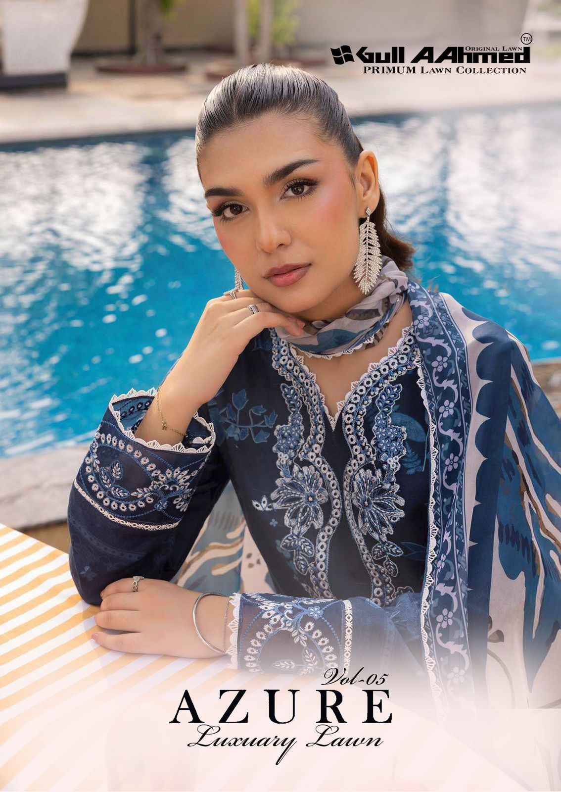 GULL AAHMED AZURE VOL-05 PURE CAMBRIDGE DRESS MATERIAL AT WHOLESALE PRICE