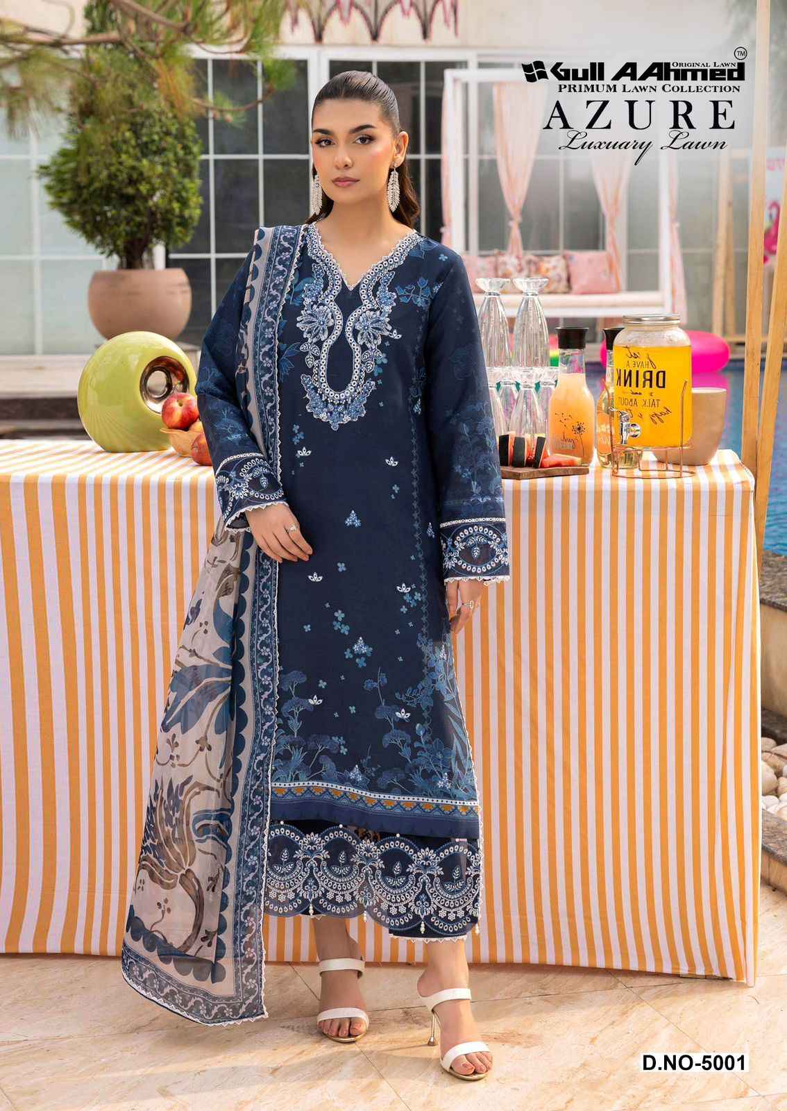 GULL AAHMED AZURE VOL-05 PURE CAMBRIDGE DRESS MATERIAL AT WHOLESALE PRICE