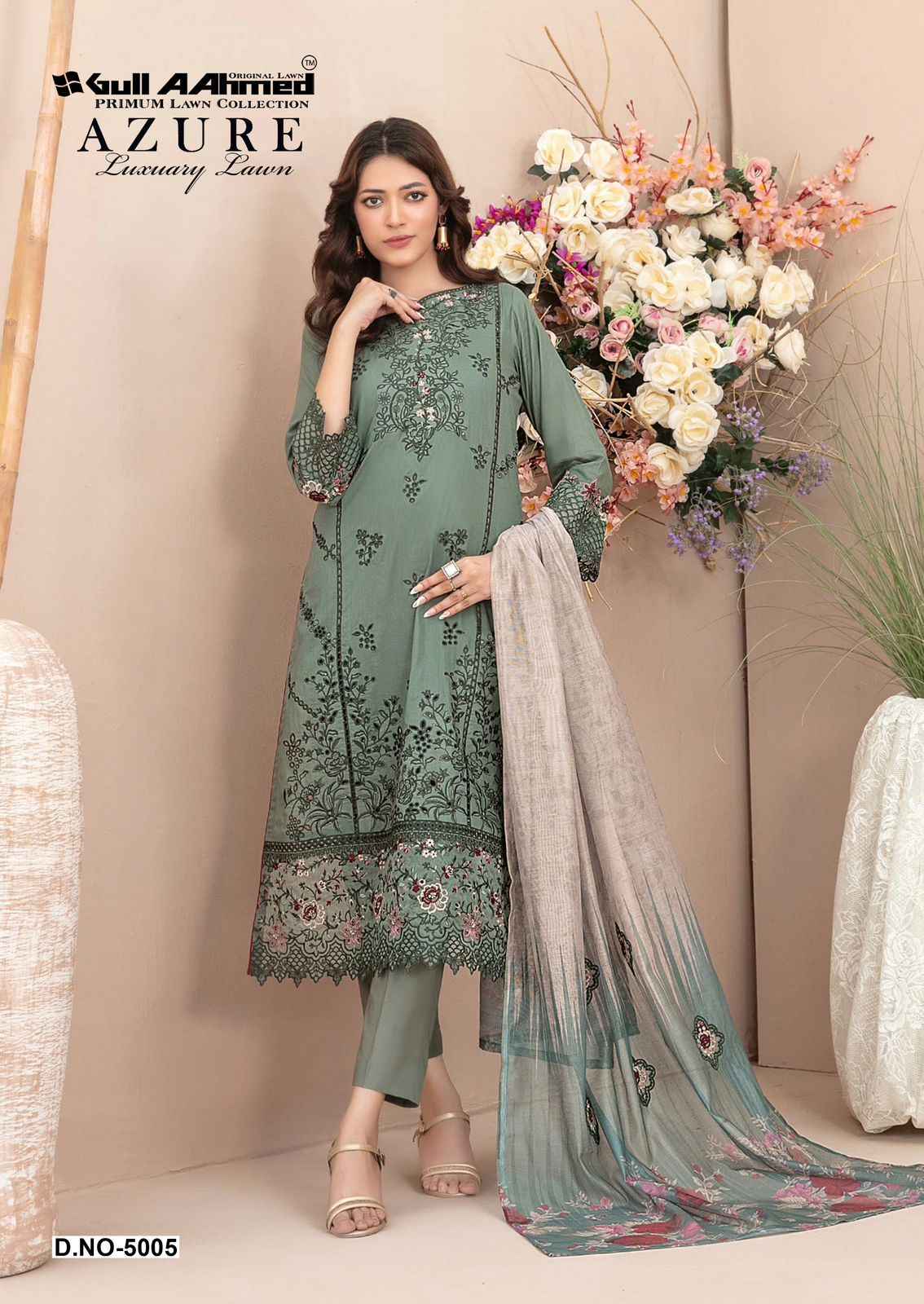 GULL AAHMED AZURE VOL-05 PURE CAMBRIDGE DRESS MATERIAL AT WHOLESALE PRICE