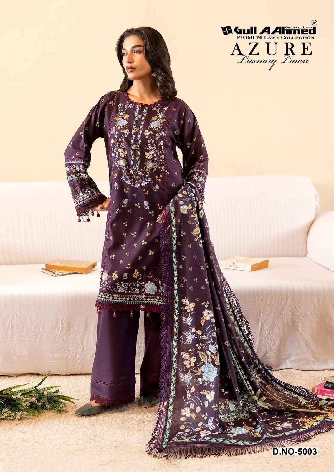 GULL AAHMED AZURE VOL-05 PURE CAMBRIDGE DRESS MATERIAL AT WHOLESALE PRICE