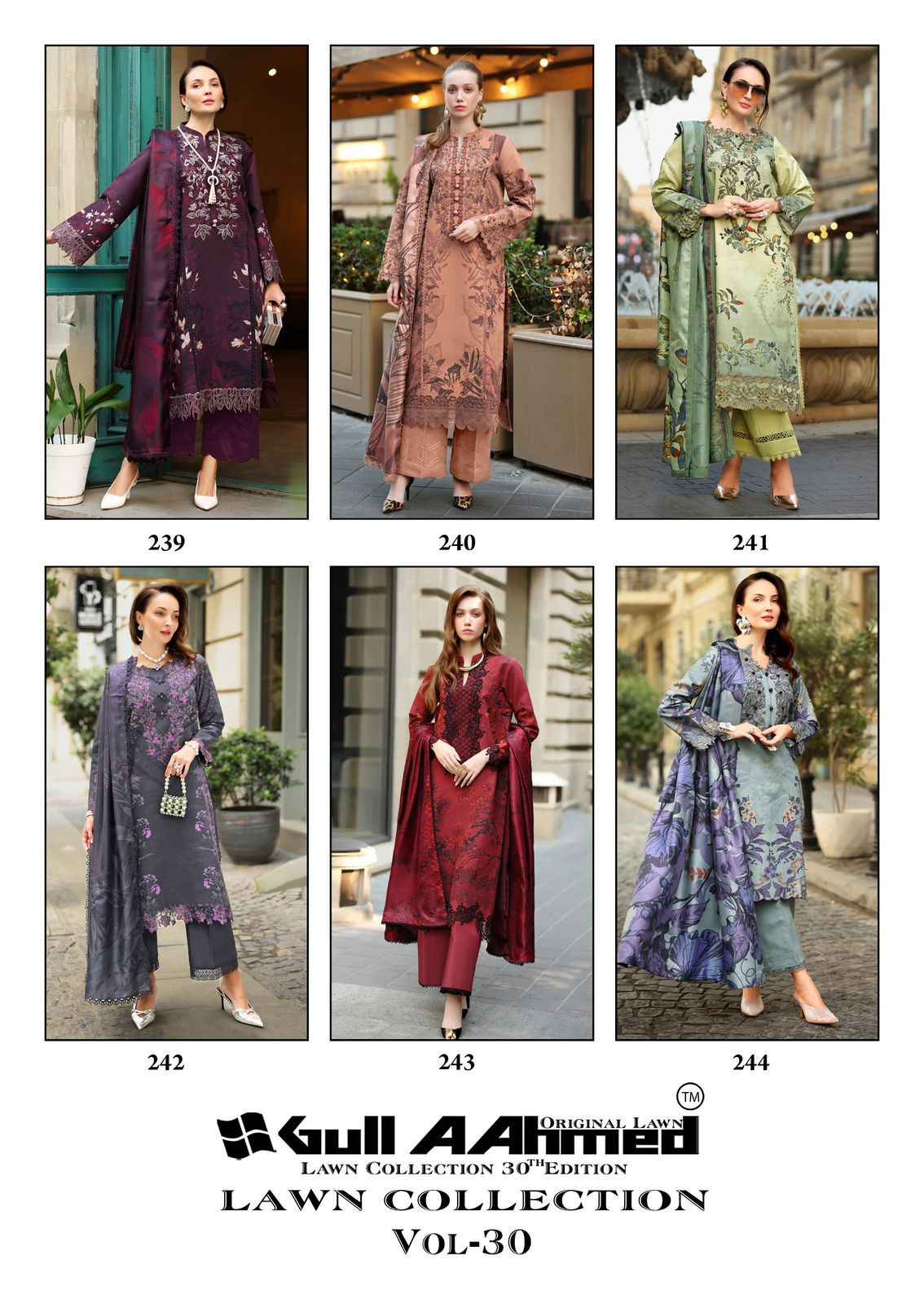 GULL AAHMED VOL 30 PURE CAMBRIDGE COTTON DRESS MATERIAL AT WHOLESALE PRICE