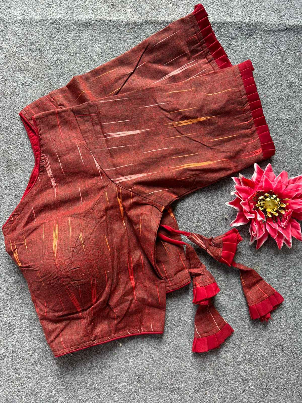 HANDLOOM IKKAT PURE COTTON READYMADE BLOUSE AT WHOLESALE PRICE 